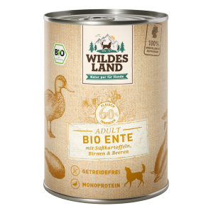 Wildes Land - Canine Adult Bio Ente mit S&uuml;sskartoffeln Dose