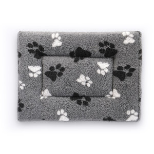 Petlife - Fleece Crate Mat gris avec pattes