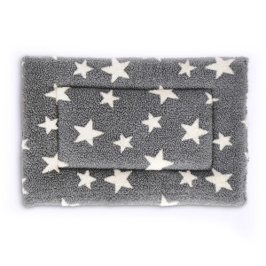 Petlife - Fleece Crate Mat gris &agrave; &eacute;toiles